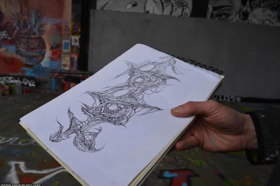 Graffiti de Horor à L'Aérosol Paris (14 janvier 2018)