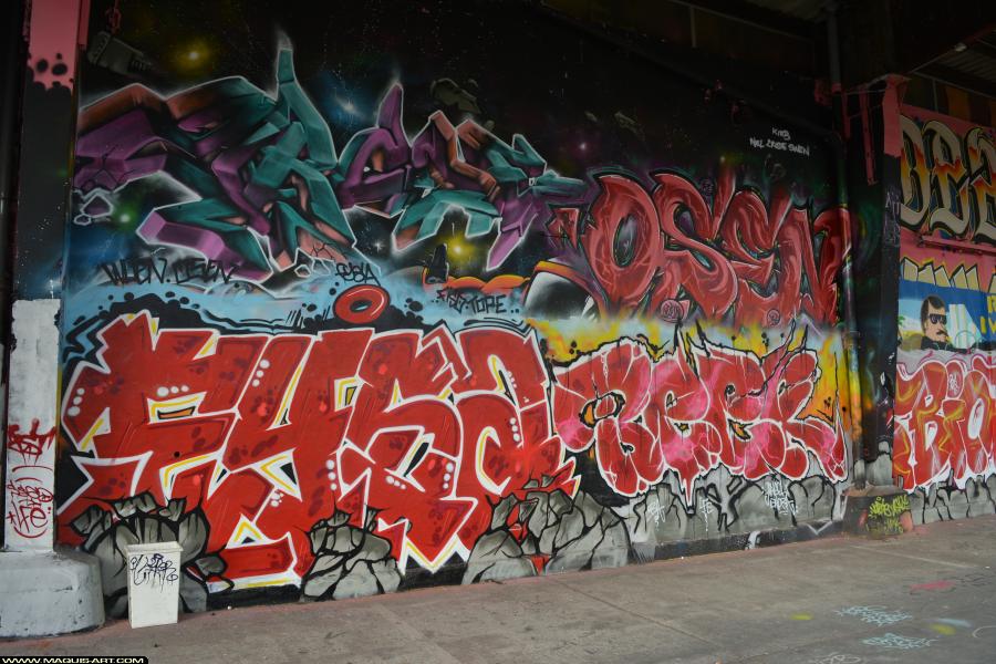 Graffiti d'Osen, Beer et Fysa à L'Aérosol Paris (23 janvier 2018)