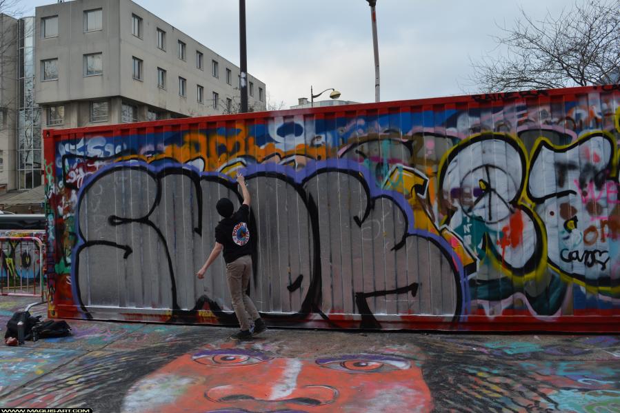 Graffiti de Shok à L'Aérosol Paris (28 janvier 2018)