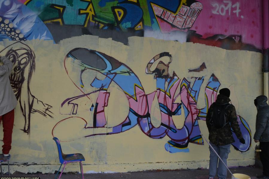 Graffiti de Djuk et ??? à L'Aérosol Paris (3 février 2018)