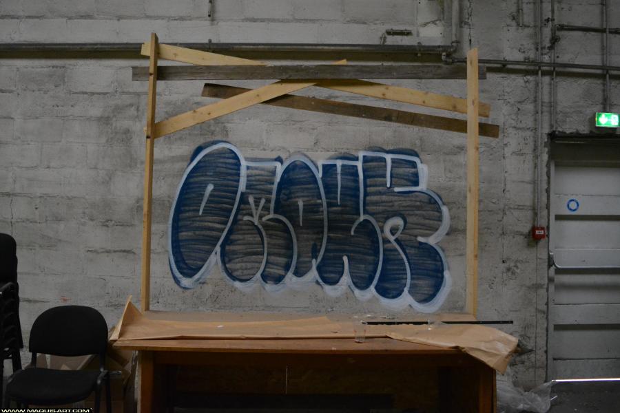 Graffiti d'Omouk à L'Aérosol Paris (4 février 2018)