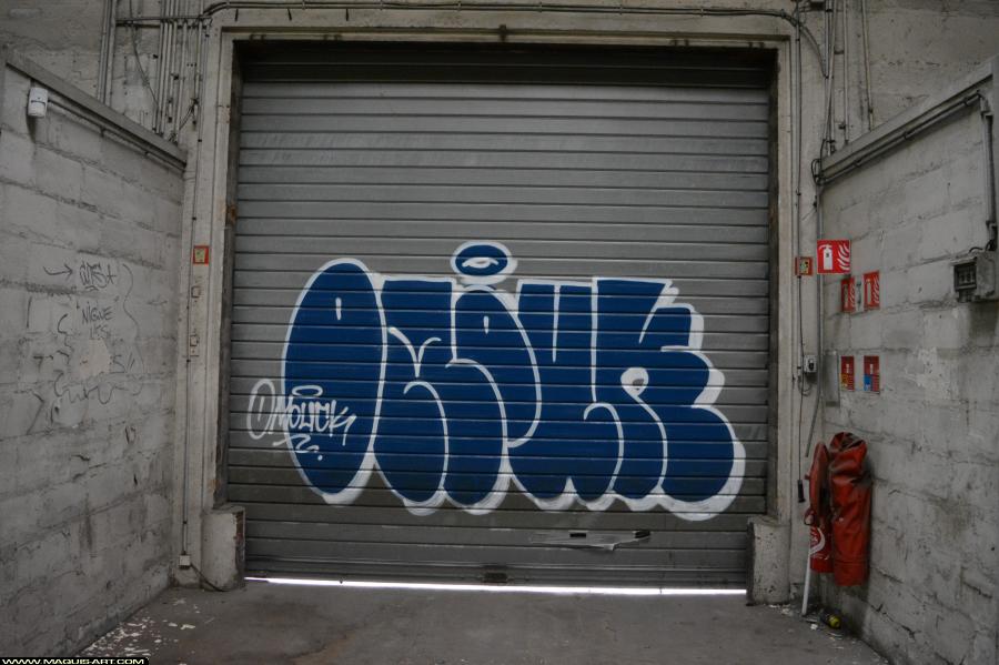 Graffiti d'Omouk à L'Aérosol Paris (4 février 2018)
