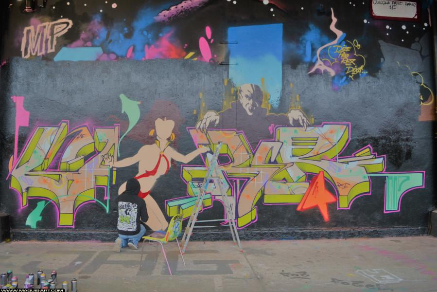 Graffiti de Gabone à L'Aérosol Paris (3 février 2018)