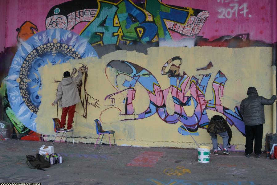 Graffiti de Djuk à L'Aérosol Paris (3 février 2018)