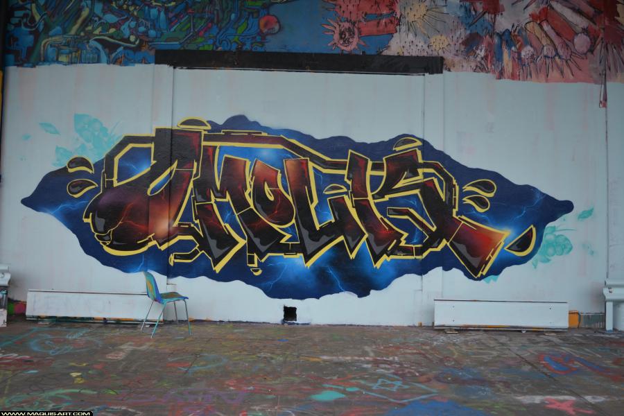 Graffiti d'Omouk à L'Aérosol Paris (11 février 2018)