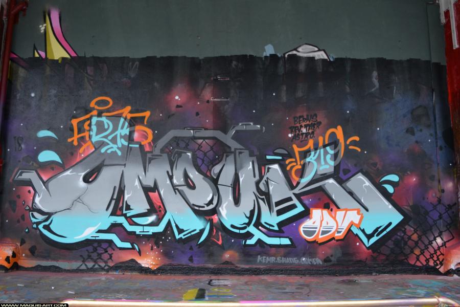 Graffiti d'Omouk à L'Aérosol Paris (15 février 2018)