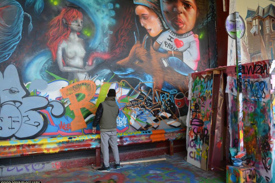 Graffiti de Razy à L'Aérosol Paris (17 février 2018)