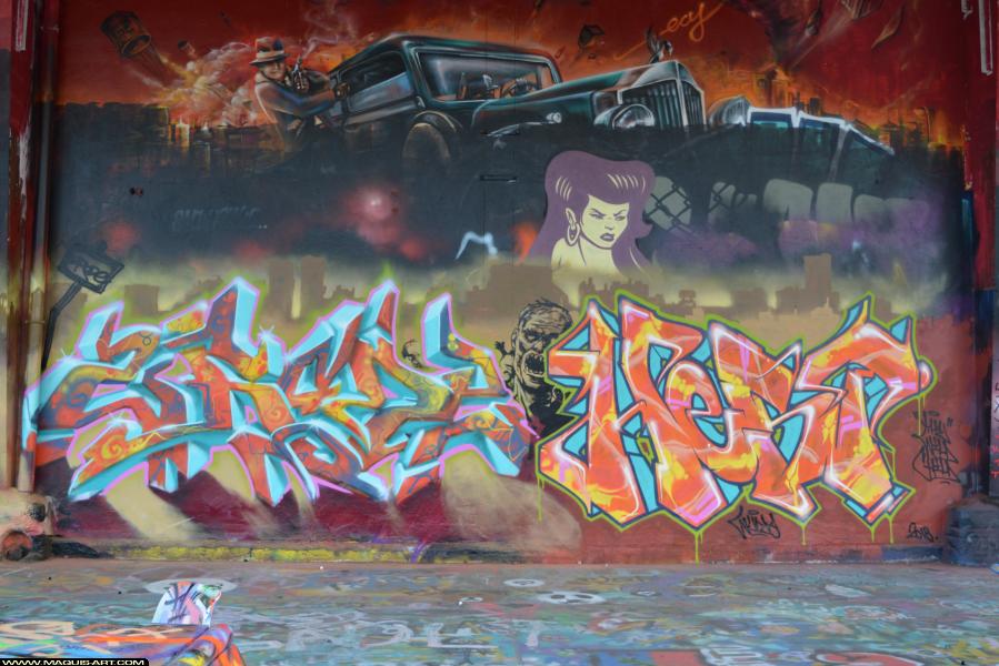 Graffiti de 2rode et Hest (can) à L'Aérosol Paris (17 février 2018)