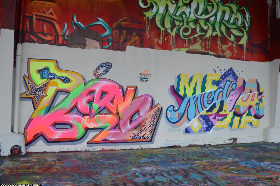 Graffiti de Berns et Media (odv) à L'Aérosol Paris (21 février 2018)