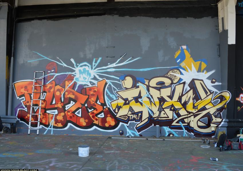 Graffiti d'Inxy et Ryse à L'Aérosol Paris (24 février 2018)