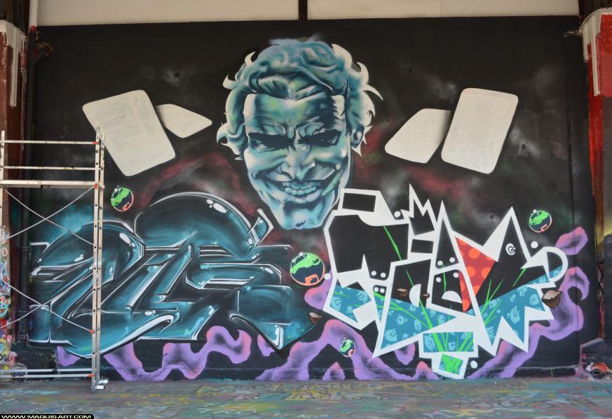 Graffiti de Team et Urb1 à L'Aérosol Paris (25 février 2018)
