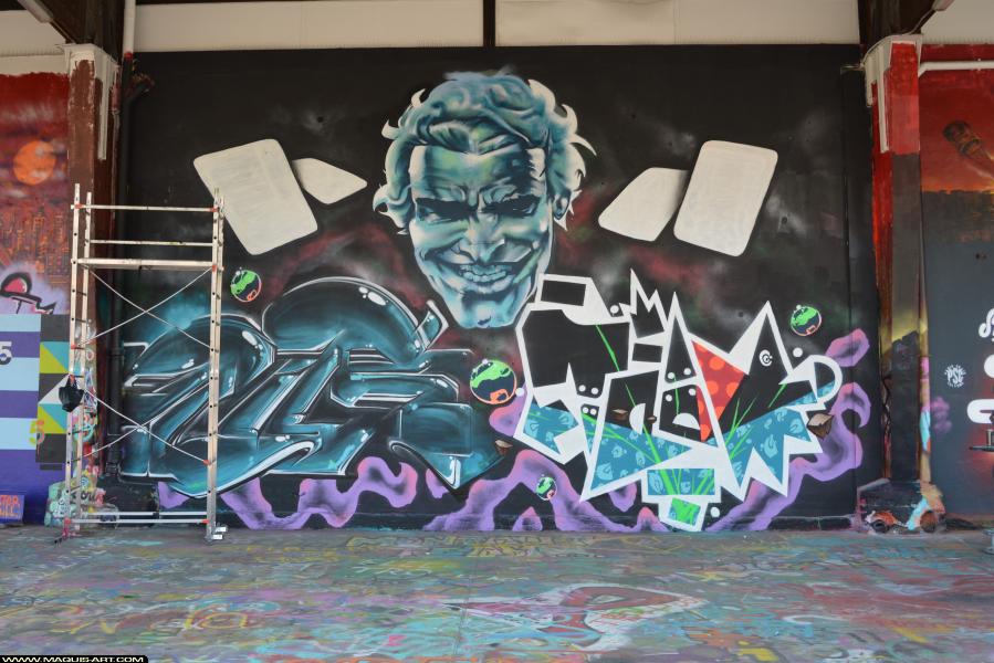 Graffiti de Team et Urb1 à L'Aérosol Paris (25 février 2018)