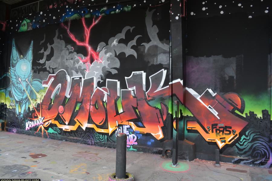 Graffiti d'Omouk à L'Aérosol Paris (1 mars 2018)