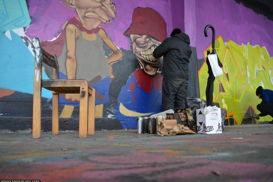 Graffiti de Berthet One à L'Aérosol Paris (4 mars 2018)