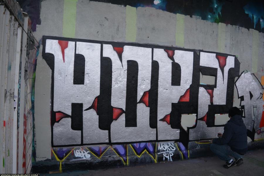 Graffiti de Hop2 à L'Aérosol Paris (4 mars 2018)