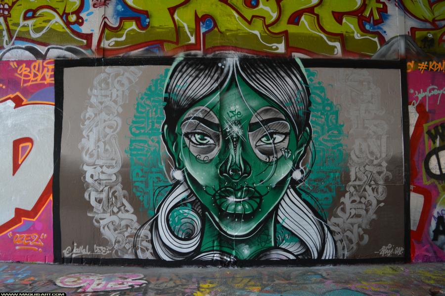 Graffiti de Fluide et Jallal à L'Aérosol Paris (9 mars 2018)