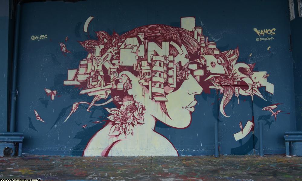 Graffiti de Kanos à L'Aérosol Paris (9 mars 2018)