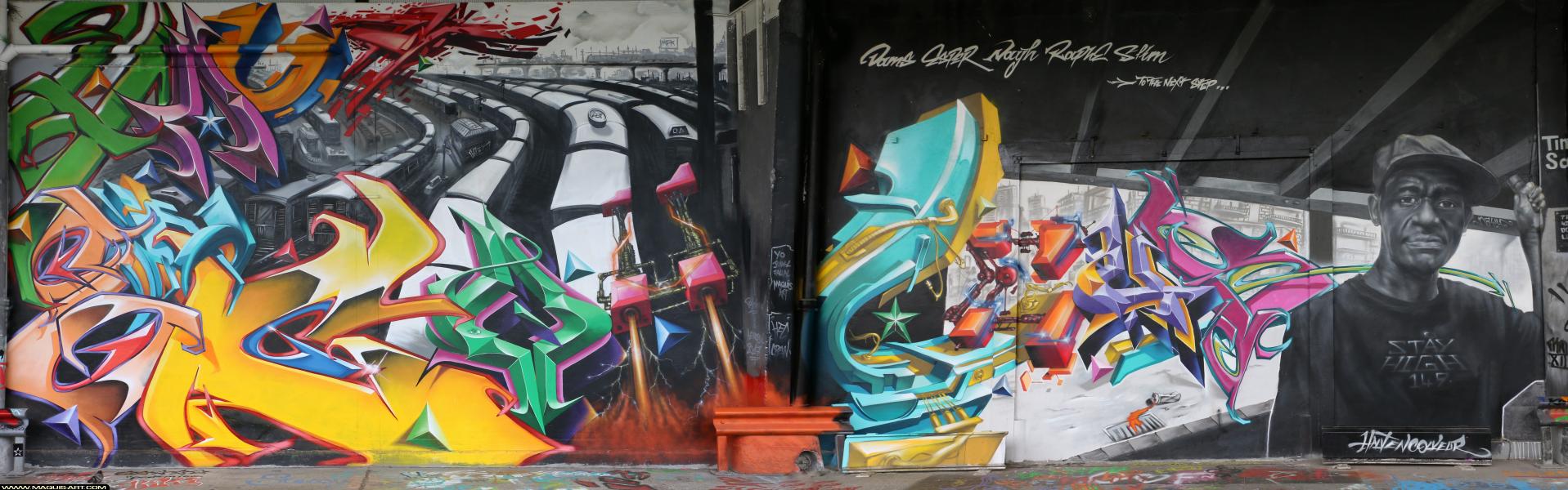 Graffiti de Raphe et Caligr à L'Aérosol Paris (10 mars 2018)