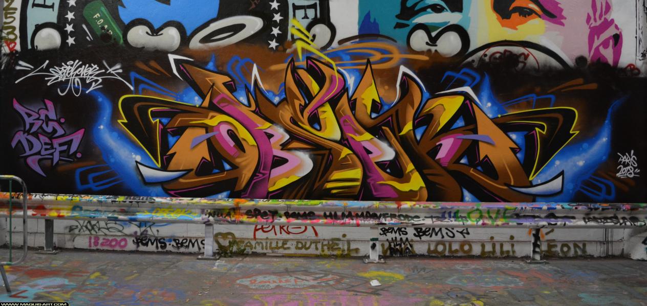 Graffiti d'Obsek à L'Aérosol Paris (13 mars 2018)