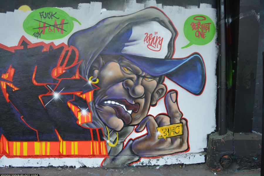 Graffiti de Xane et Berthet One à L'Aérosol Paris (14 mars 2018)