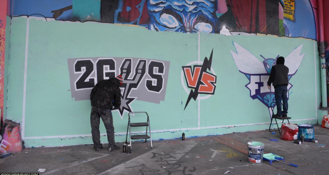 Graffiti de 2gus et ??? à L'Aérosol Paris (15 mars 2018)