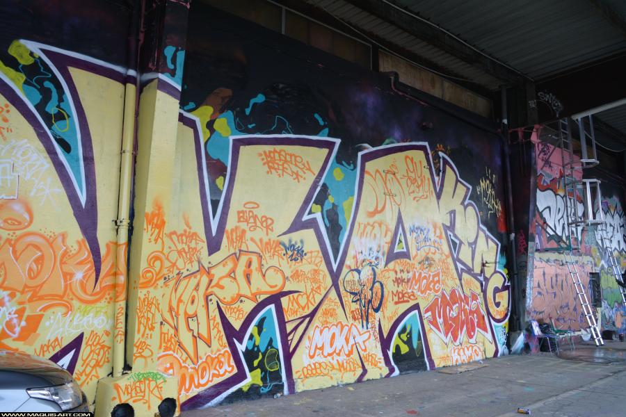 Graffiti de Moka à L'Aérosol Paris (16 mars 2018)