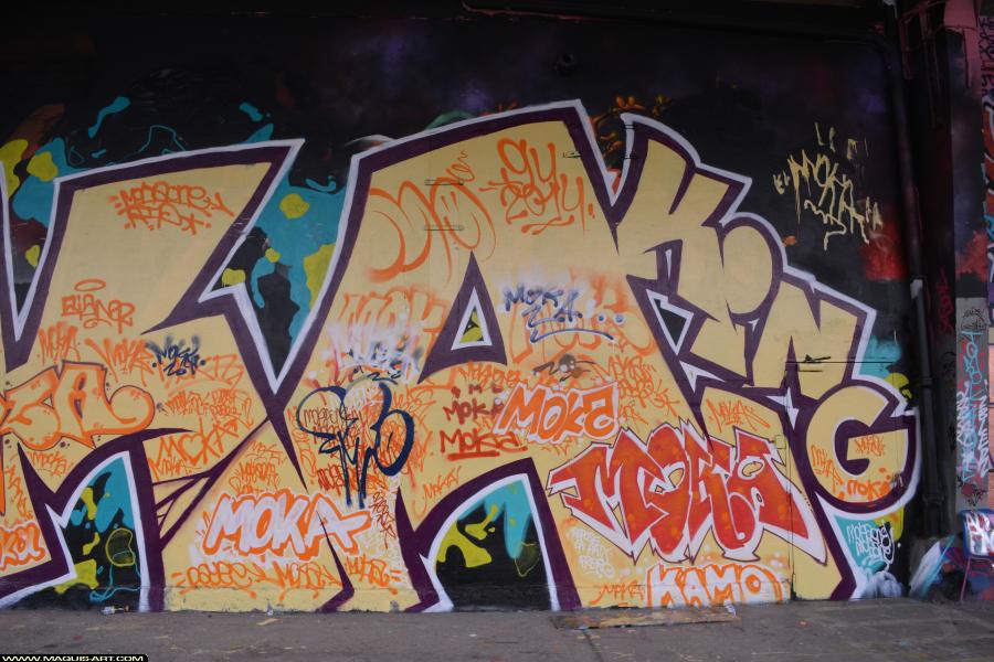 Graffiti de Moka à L'Aérosol Paris (16 mars 2018)