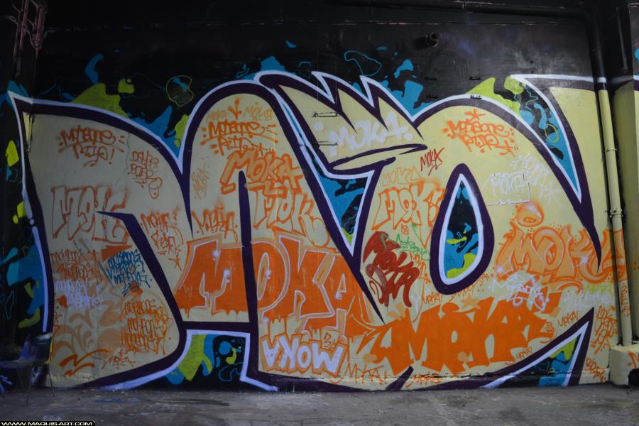 Graffiti de Moka à L'Aérosol Paris (16 mars 2018)