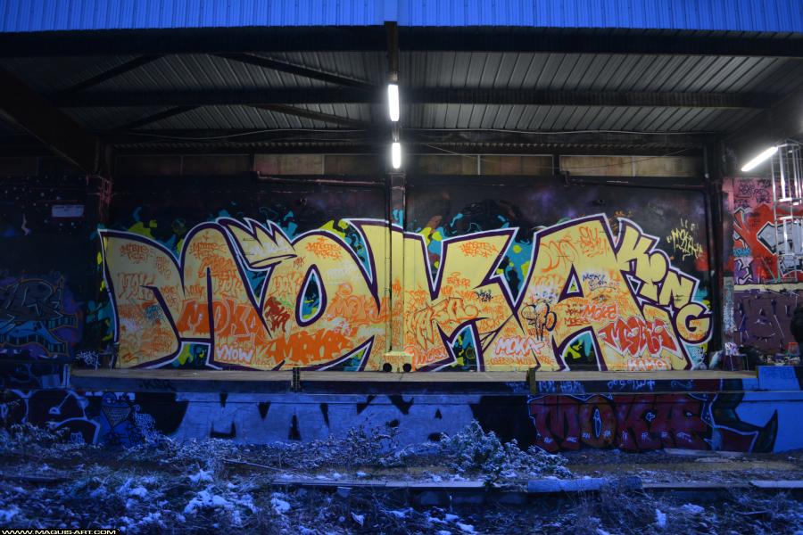 Graffiti de Moka à L'Aérosol Paris (16 mars 2018)