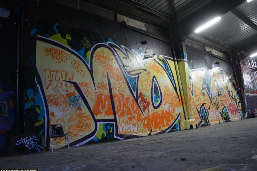 Graffiti de Moka à L'Aérosol Paris (16 mars 2018)
