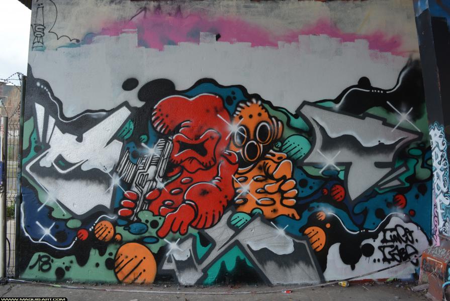 Graffiti de Fabe et Func88 à L'Aérosol Paris (31 mars 2018)