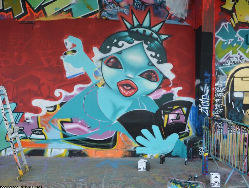Graffiti de Shiro One à L'Aérosol Paris (31 mars 2018)