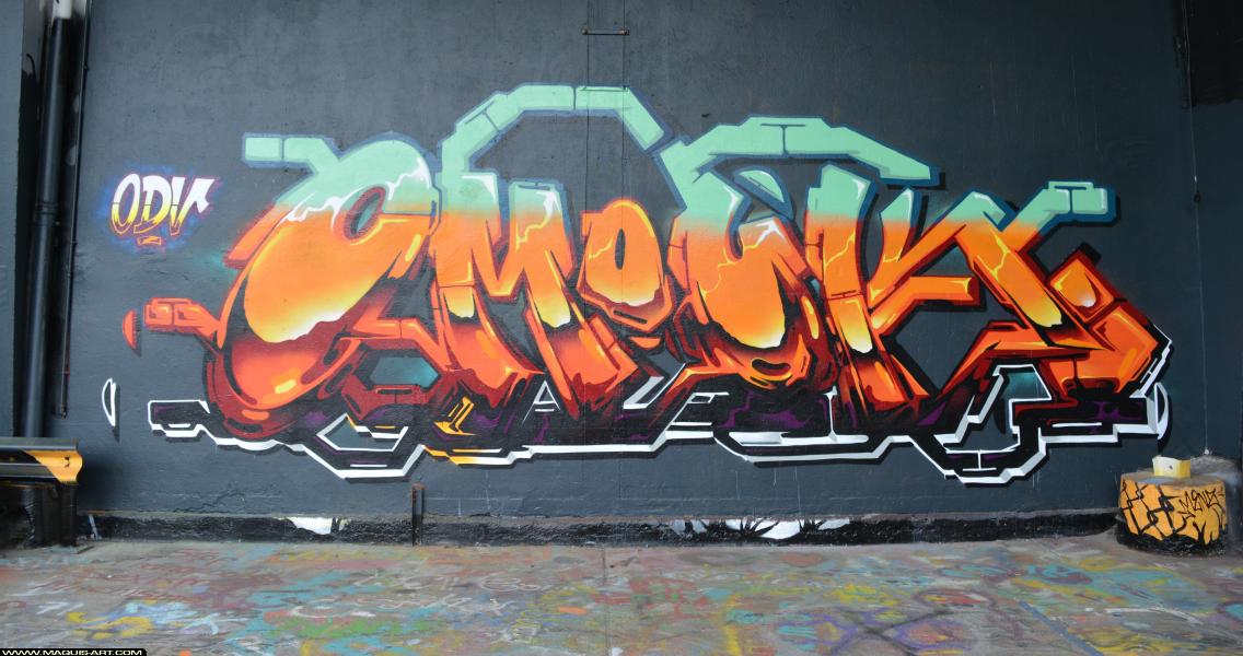 Graffiti d'Omouk à L'Aérosol Paris (6 avril 2018)