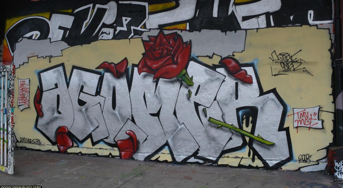 Graffiti d'Agomer à L'Aérosol Paris (6 avril 2018)