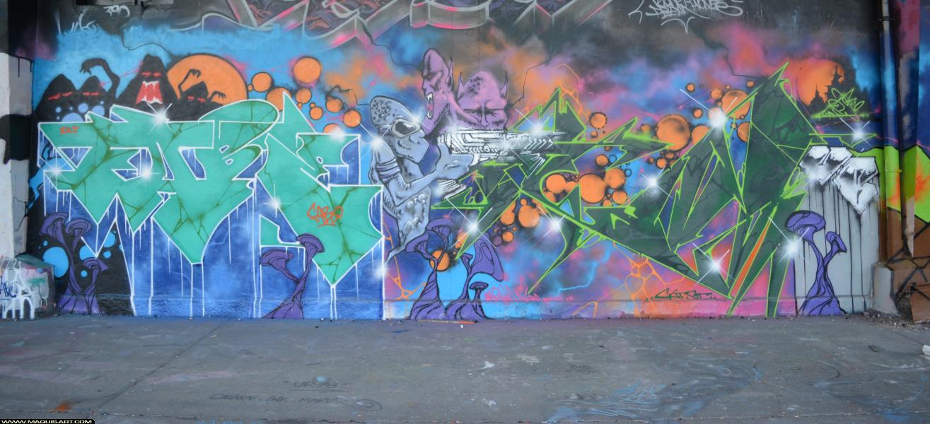 Fabe - Artiste Graffiti au Wall of Fame L'Aérosol