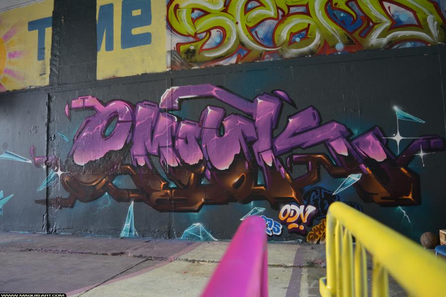 Graffiti d'Omouk à L'Aérosol Paris (6 avril 2018)