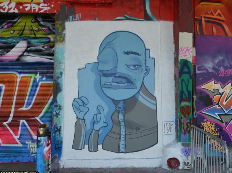Graffiti de J.boy à L'Aérosol Paris (7 avril 2018)