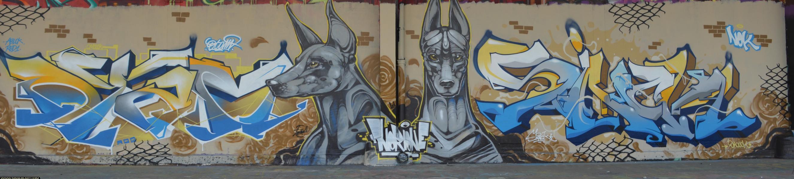 Graffiti de Norione, Otam et Sinck à L'Aérosol Paris (8 avril 2018)