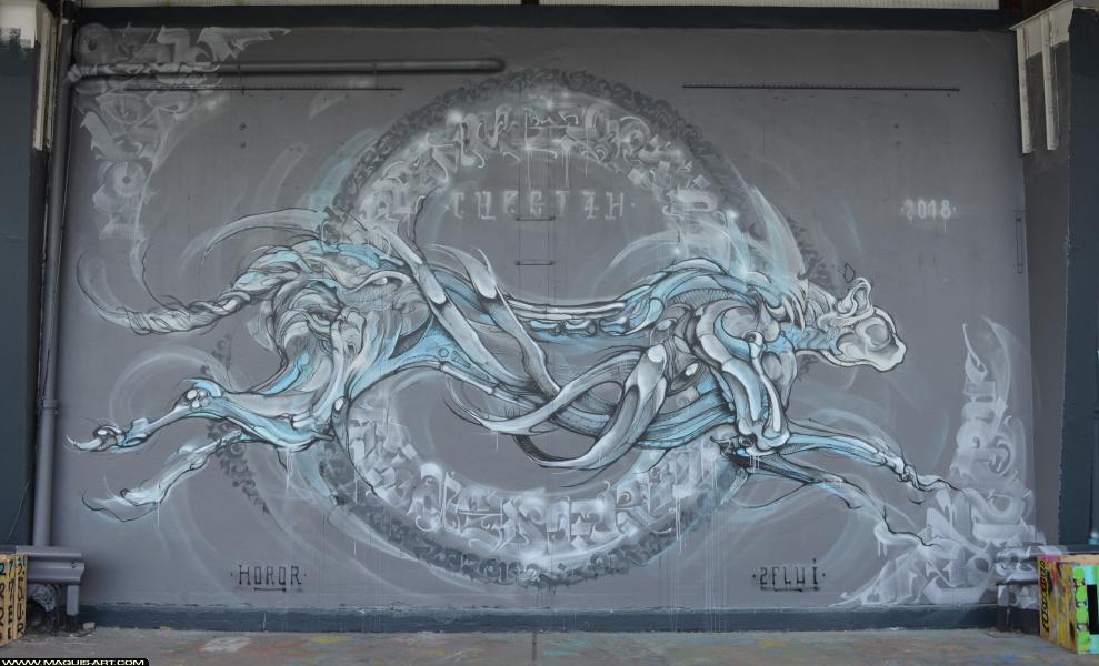 Graffiti de Fluide et Horor à L'Aérosol Paris (8 avril 2018)