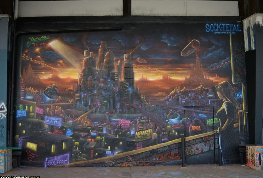 Graffiti de Tetal et Sock à L'Aérosol Paris (8 avril 2018)