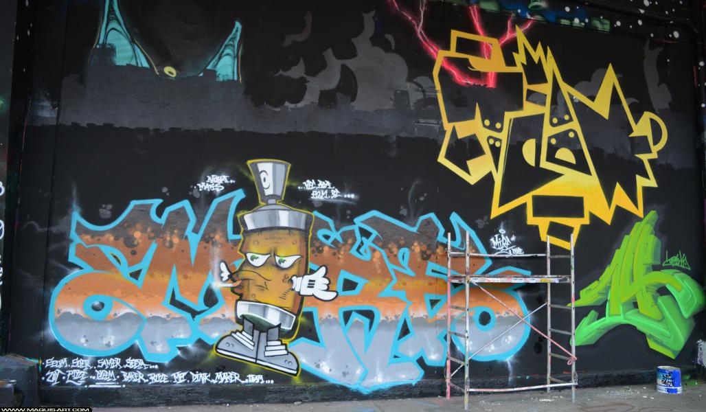 Graffiti de Team, Mire et ??? à L'Aérosol Paris (8 avril 2018)