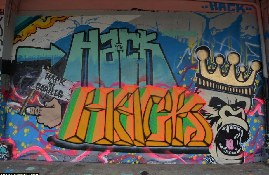 Graffiti de Hack à L'Aérosol Paris (14 avril 2018)