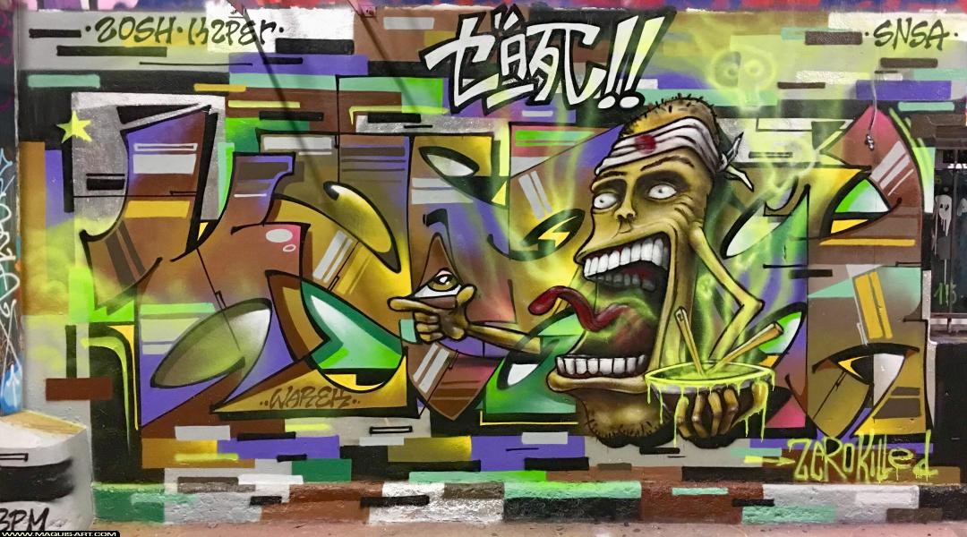 Graffiti de Kzper, Zosh et Snsa à L'Aérosol Paris (8 novembre 2018)