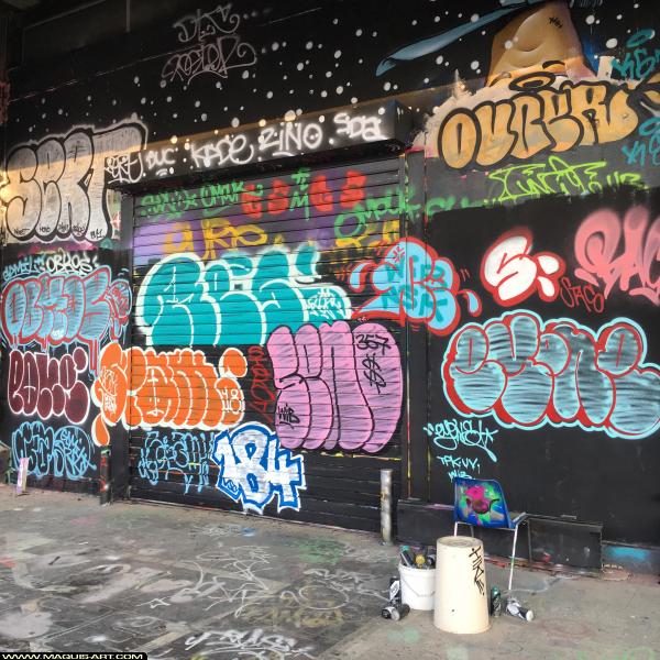 Graffiti de Sert1, Eyone, Seno, Poné, Otis (obkos) et Gamil à L'Aérosol Paris (8 novembre 2018)